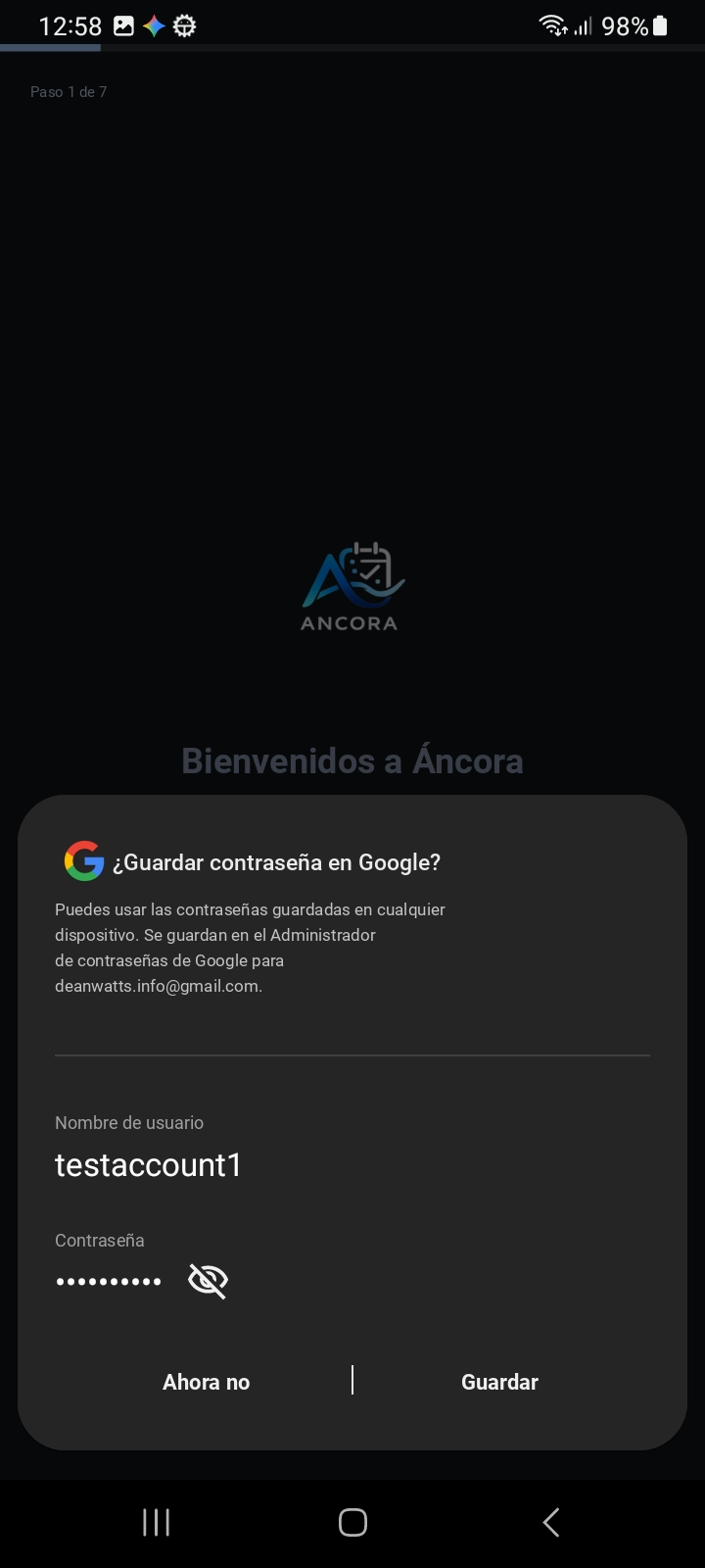Primer Inicio de Sesión — Transición a la Configuración y Aviso de Credenciales