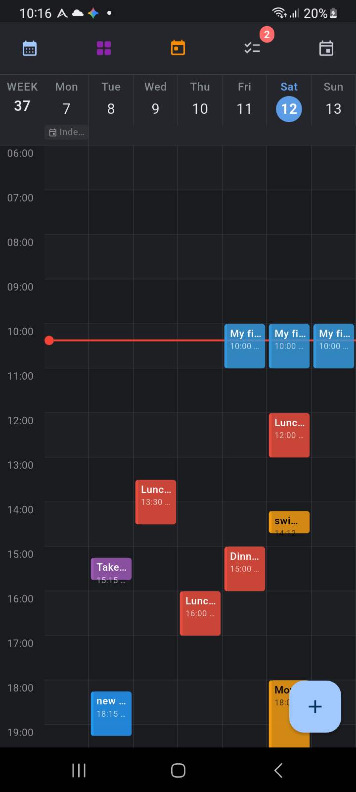 Vista Settimanale di Ancora — griglia temporale a blocchi di 7 giorni su più colonne